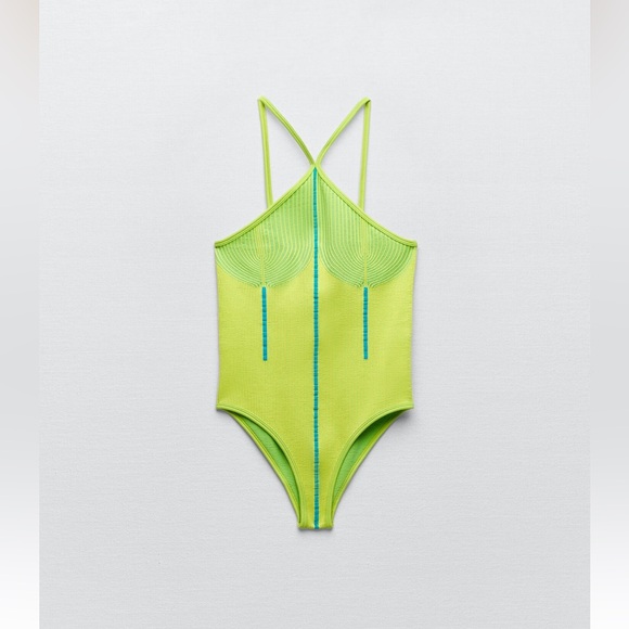 SEAMLESS BODYSUIT lime green - Picture 1 of 4